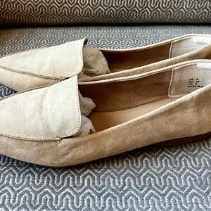 Tan Suede Flats with Minimalist Design
